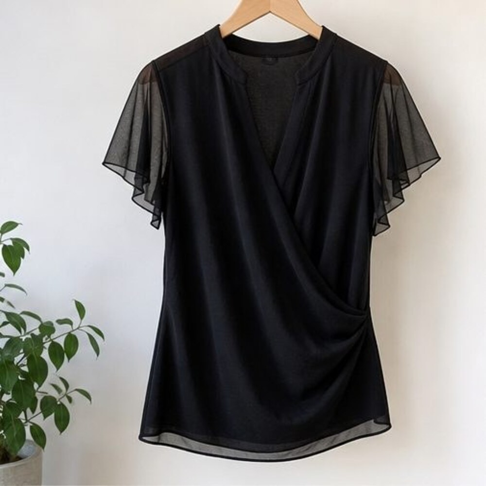 Black Ruffle Blouse